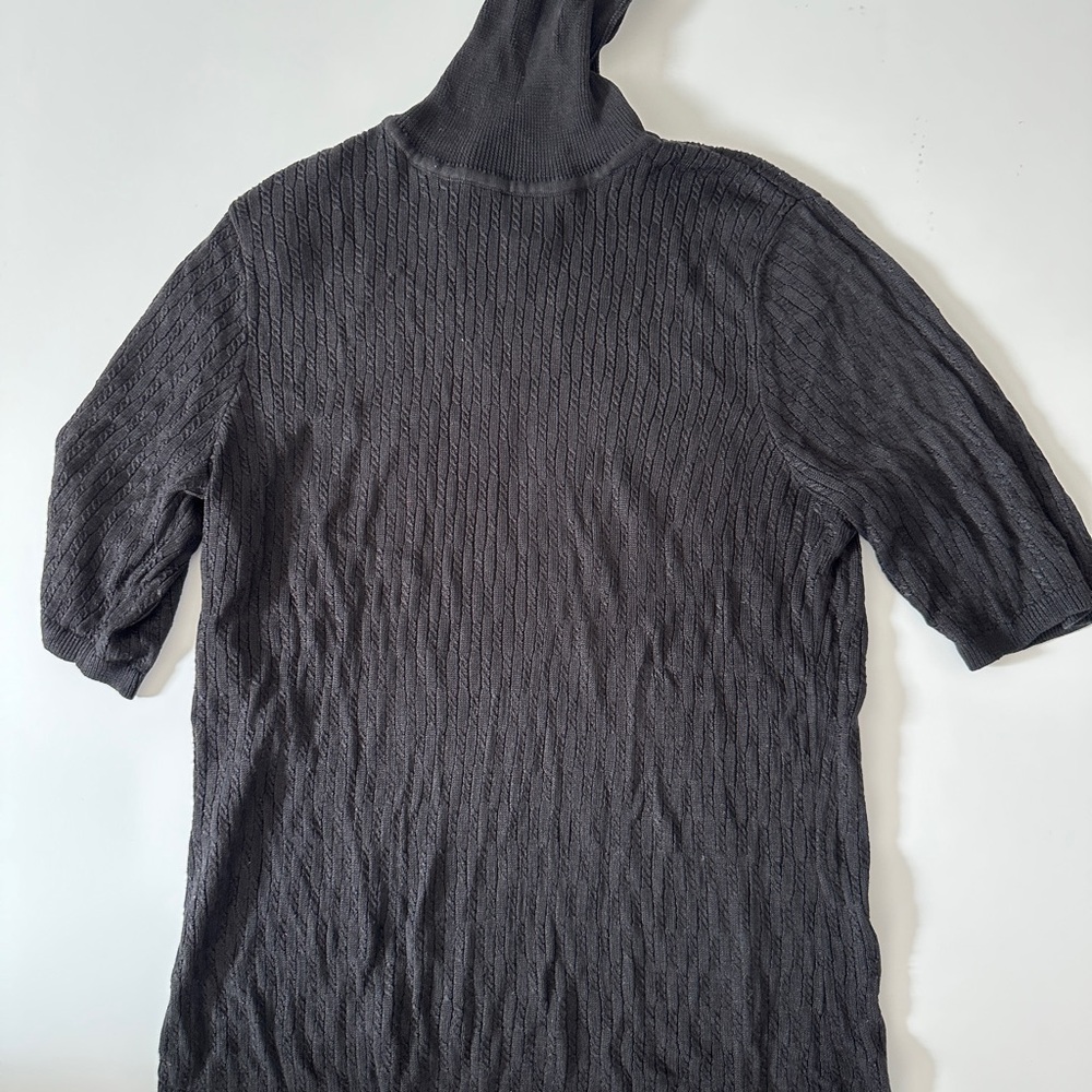 Talbots Charcoal Short Sleeve Silk Turtleneck